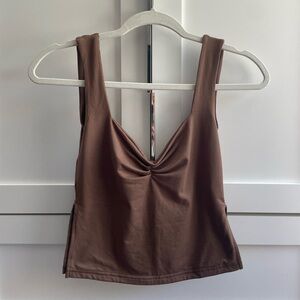 Brown & White Tank Top